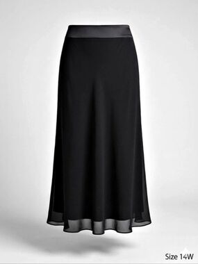 811 Sandra Darren Women's Maxi Skirt Black Size 14W